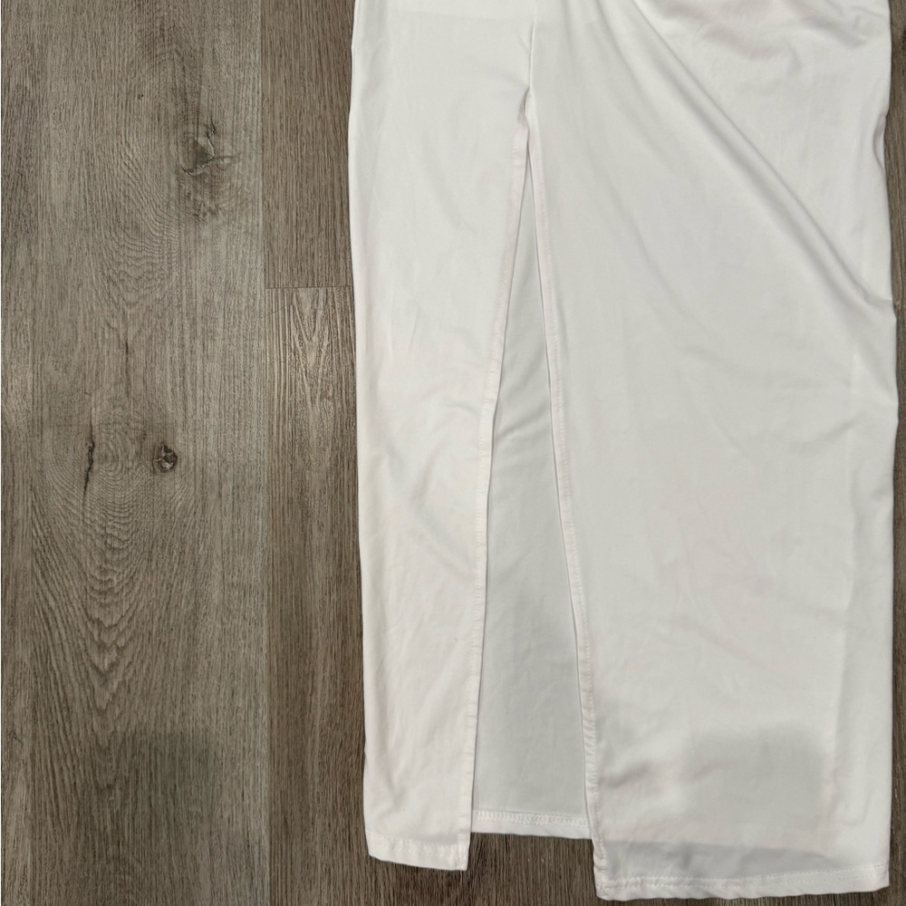 Nicole Miller White Cutout Maxi Dress Long Sleeve Ruched Bodycon M - Picture 6 of 6